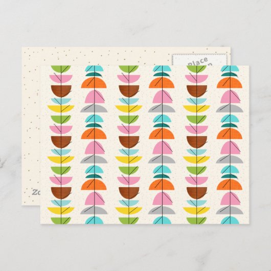 Retro Colorful Nests Briefkaart (Voorkant / Achterkant)