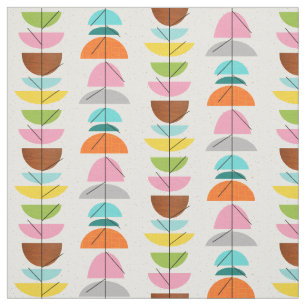 Retro Colorful Nests Fabric Stof