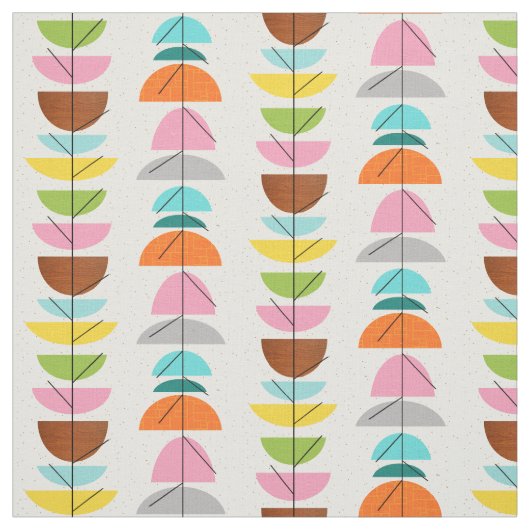 Retro Colorful Nests Fabric Stof (Swatch)