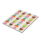 Retro Colorful Nests keramische tegel Tegeltje (Zijkant)