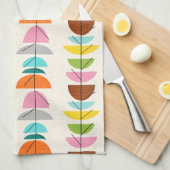 Retro Colorful Nests Kitchen Towel Theedoek (Quarter Fold)