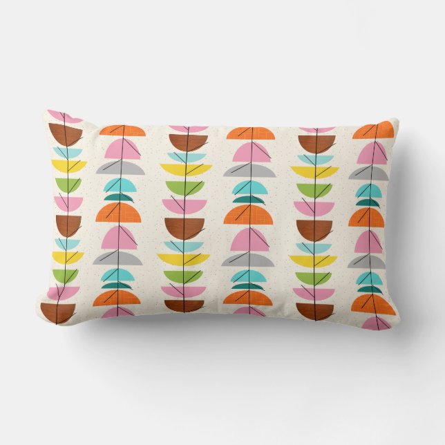 Retro Colorful Nests Lumbar Pillow Kussen (Voorkant)