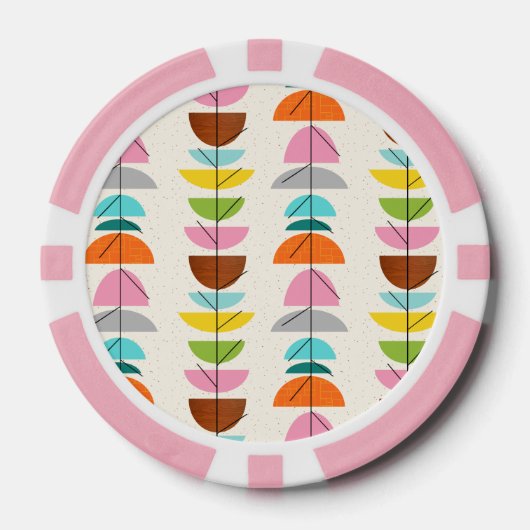 Retro Colorful Nests Poker Chips (Voorkant)