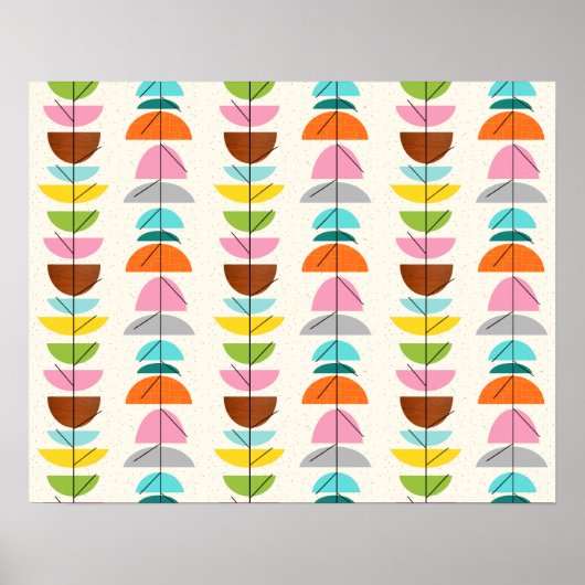 Retro Colorful Nests Poster (Voorkant)