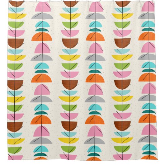 Retro Colorful Nests Showgordijn Douchegordijn (Voorkant)