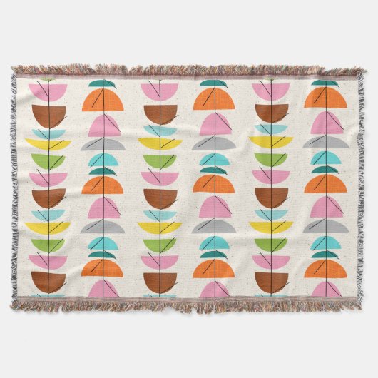 Retro Colorful Nests Throw Blanket Deken (Voorkant)