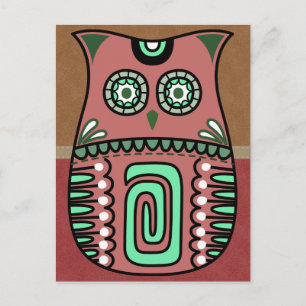 Retro Colorful Owl Boho Bohemian Bird Custom Briefkaart