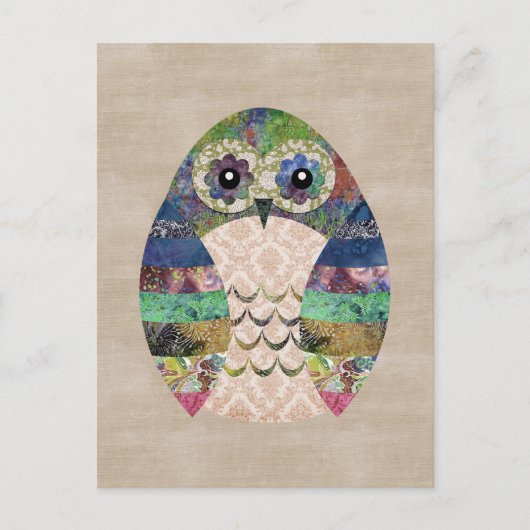 Retro Colorful Owl Boho Bohemian Bird Custom Briefkaart (Voorkant)