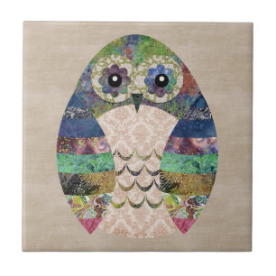 Retro Colorful Owl Boho Bohemian Bird Custom Tegeltje