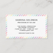 Retro Colorful Pastel regenboogkleuren Visitekaartje (Achterkant)