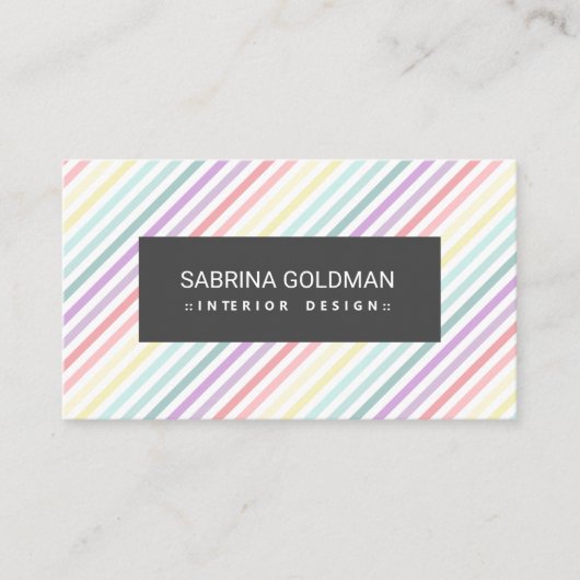 Retro Colorful Pastel regenboogkleuren Visitekaartje (Voorkant)