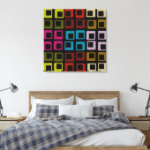 Retro Colorful Pattern Naadloos - Wrapped Canvas (Insitu (Slaapkamer))