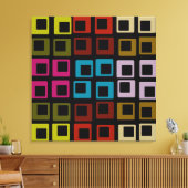 Retro Colorful Pattern Naadloos - Wrapped Canvas Afdruk (Insitu (Woonkamer))