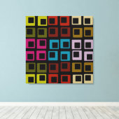 Retro Colorful Pattern Naadloos - Wrapped Canvas Afdruk (Insitu (Houten vloer))