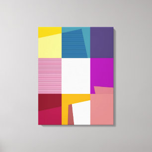 Retro Colorful Pop Art Wrapped Canvas
