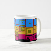 Retro Colorful Pop Squares Art Pattern Mok (Voorkant rechts)