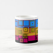 Retro Colorful Pop Squares Art Pattern Mok (Center)