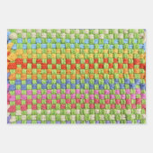 Retro Colorful Potholder Gecontroleerd Patroon Inpakpapier Vel (Voorkant)