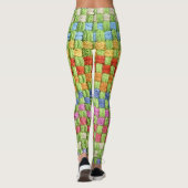 Retro Colorful Potholder-ontwerp Leggings (Achterkant)