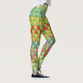Retro Colorful Potholder-ontwerp Leggings (Rechts)