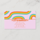 Retro Colorful Rainbow Boho Groovy Trendy Girly Visitekaartje (Achterkant)
