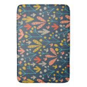 Retro Colorful Rustic Floral Leaf Pattern Badmat (Voorkant Verticaal)