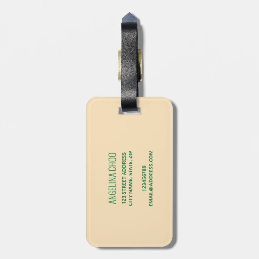 Retro Colorful  Squares Geometric Monogram Bagagelabel (Achterkant verticaal)