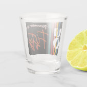 Retro Colorful Striped Fifty Birthday Party 1976 Shot Glas (Achterkant)