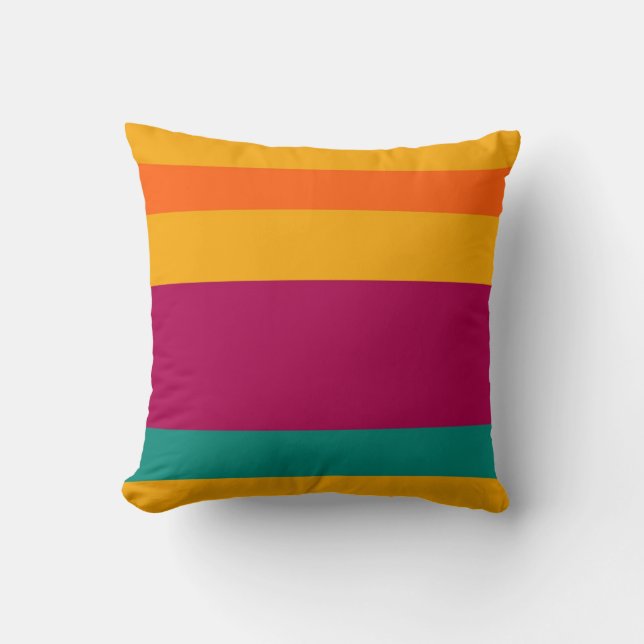 Retro Colorful Striped Patroon Kussen (Voorkant)