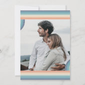 Retro Colorful Stripes 70's Theme Foto Wedding Kaart (Achterkant)