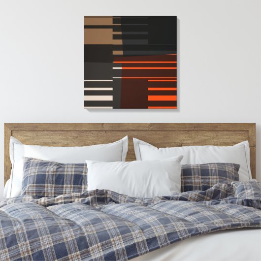  Retro Colorful Stripes Art Pattern Canvas (Insitu (Slaapkamer))