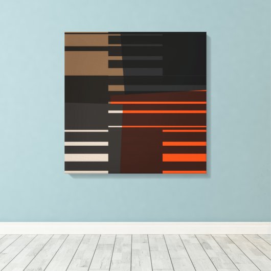  Retro Colorful Stripes Art Pattern Canvas (Insitu (Houten vloer))