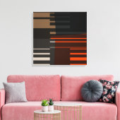 Retro Colorful Stripes Art Pattern Canvas (Insitu (Woonkamer))