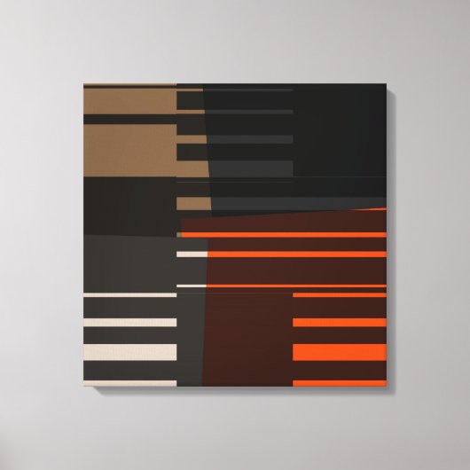 Retro Colorful Stripes Art Pattern Canvas Afdruk (Voorkant)