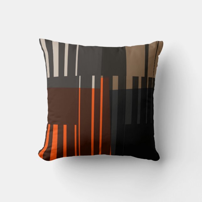  Retro Colorful Stripes Art Pattern Pillow Kussen (Voorkant)