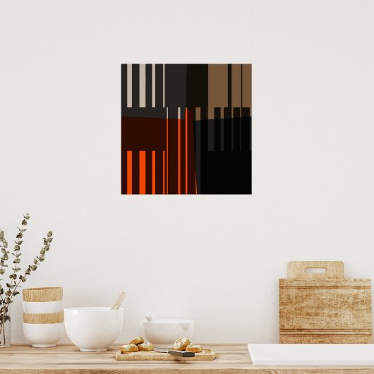 Retro Colorful Stripes Art Pattern-Poster Poster (Keuken)