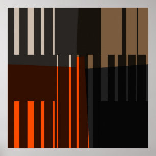  Retro Colorful Stripes Art Pattern-Poster Poster