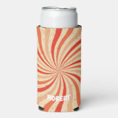 Retro Colorful Stripes Custom Name Cooler (Seltzer Voorkant)