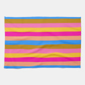 Retro Colorful Stripes Patroon #8 Theedoek (Horizontaal)