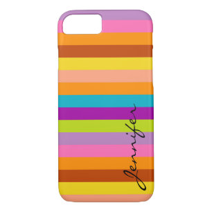 Retro Colorful Stripes Pattern #22 iPhone 8/7 Hoesje