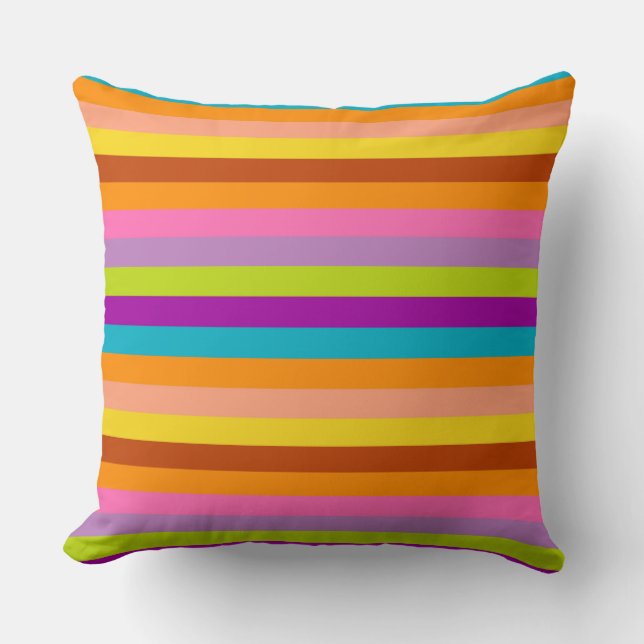 Retro Colorful Stripes Pattern #22 Kussen (Voorkant)