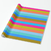 Retro Colorful Stripes Pattern #29 Cadeaupapier (Uitgerold)