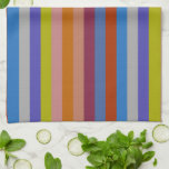 Retro Colorful Stripes Pattern #38 Theedoek<br><div class="desc">Retro Colorful Stripes Patroon. Het ontwerp is beschikbaar op andere producten.</div>