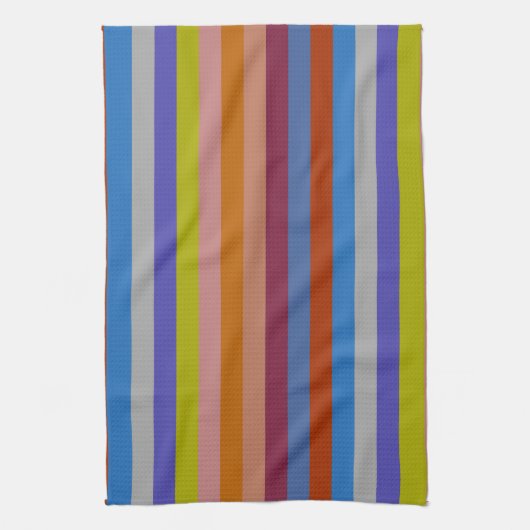 Retro Colorful Stripes Pattern #38 Theedoek (Verticaal)
