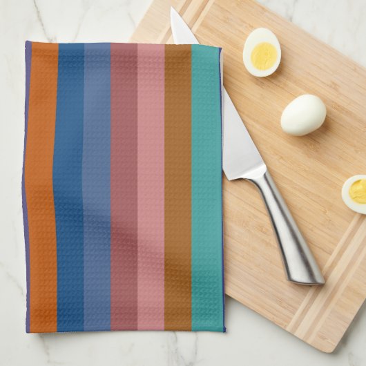 Retro Colorful Stripes Pattern #40 Theedoek (Quarter Fold)