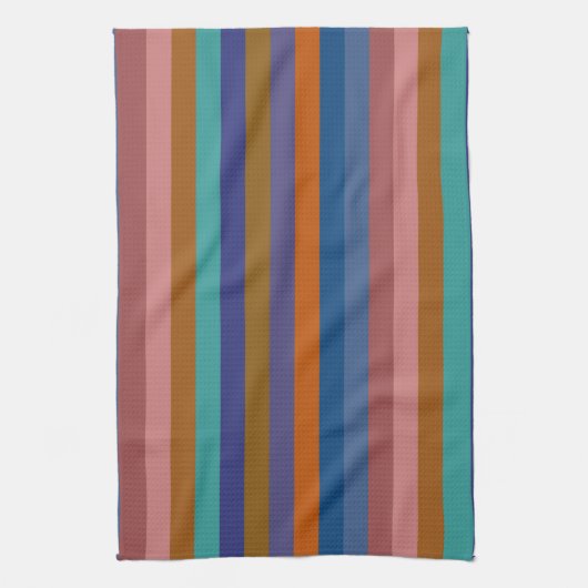 Retro Colorful Stripes Pattern #40 Theedoek (Verticaal)