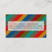 Retro Colorful Stripes Pattern #50 Visitekaartje (Achterkant)