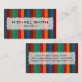 Retro Colorful Stripes Pattern #50 Visitekaartje (Voorkant / Achterkant)