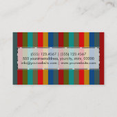 Retro Colorful Stripes Pattern #50 Visitekaartje (Achterkant)