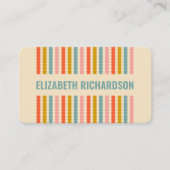 Retro Colorful Stripes Persoonlijk Adres B Visitekaartje (Voorkant)